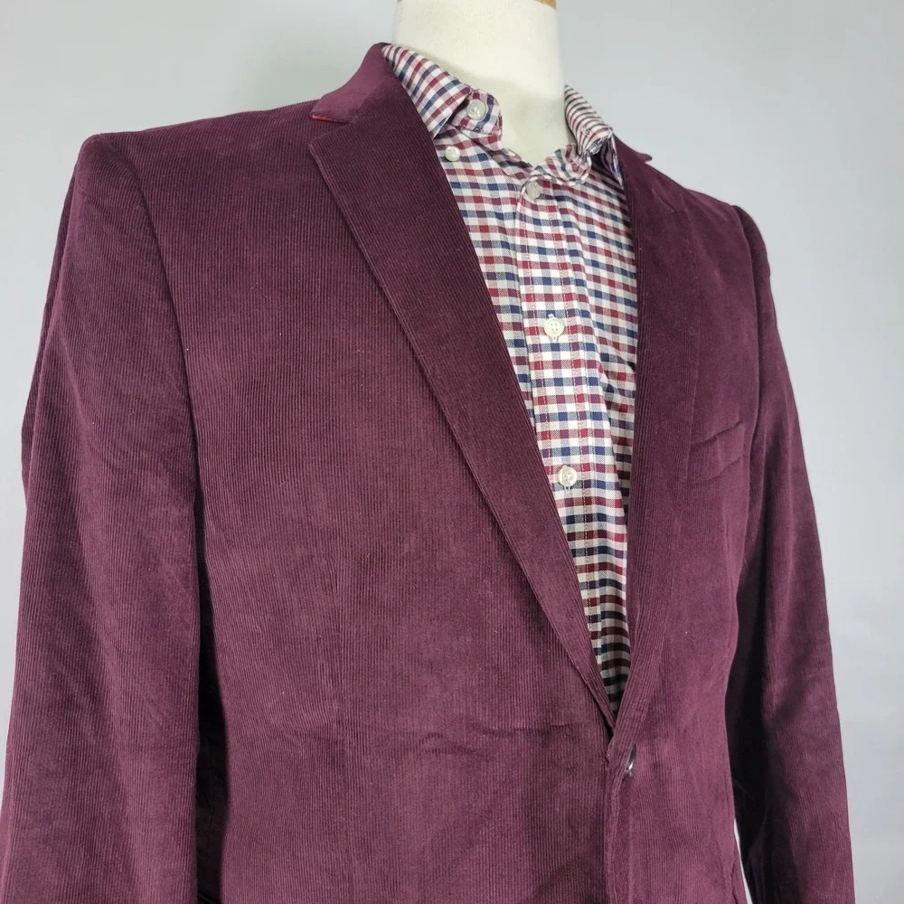 U.S POLO ASSN Men's Sport Coat Blazer‎ Two Button Burgundy Corudory 44R